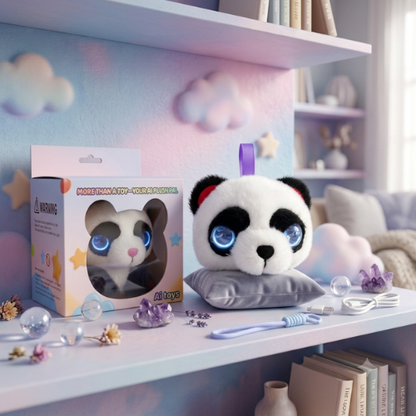 AI Dazi Interactive AI Plush Panda | Smart AI Table Companion | More Than a Toy – Your AI Plush Pal with LED Display Eyes