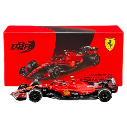 BBR Models 1:64 Ferrari SF-23 #55 Carlos Sainz 2023 Monaco Grand Prix Formula 1 Die-Cast Model Car