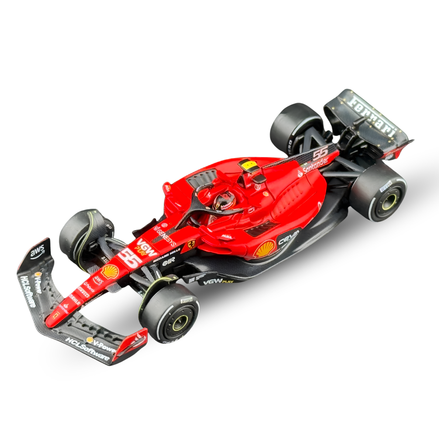 BBR Models 1:64 Ferrari SF-23 #55 Carlos Sainz 2023 Monaco Grand Prix Formula 1 Die-Cast Model Car
