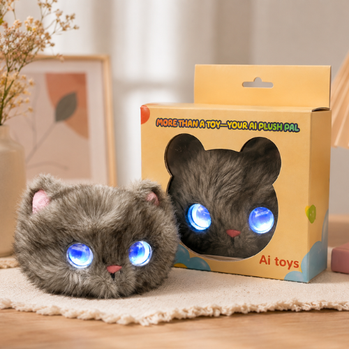AI Dazi Interactive AI Plush Cat | Smart AI Table Companion | More Than a Toy – Your AI Plush Pal with LED Display Eyes