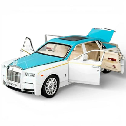 HQT 1:22 Rolls-Royce Phantom Diecast Model Car  Scale - Luxury Metal Toy Car with Openable Doors, Lights & Sound, Pull-Back Action
