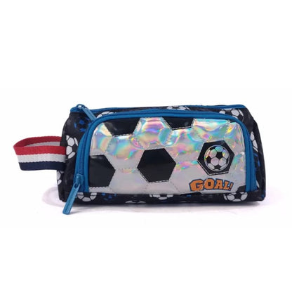 Vest Soccer Theme Pencil Case – Kids School Stationery Organizer with Zipper Compartments