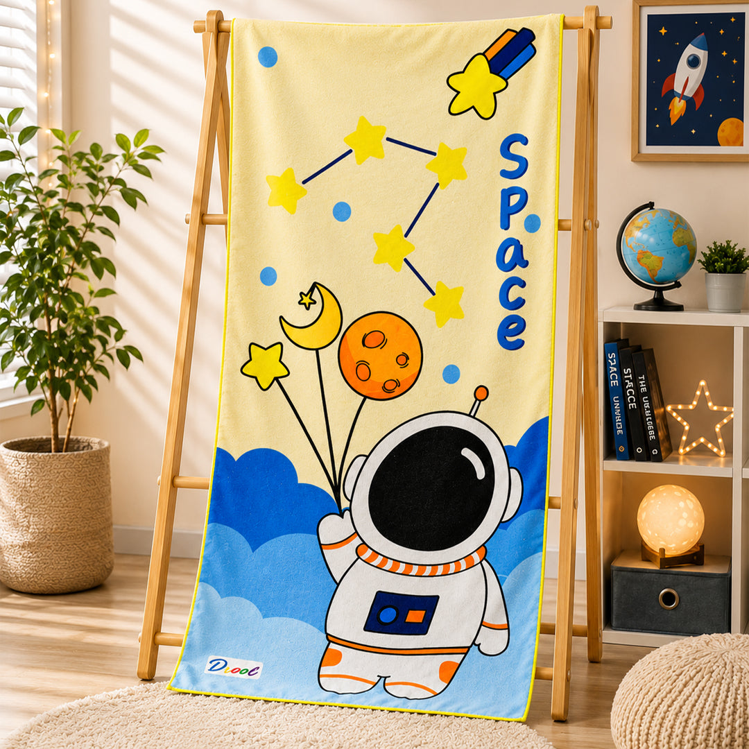 Space Astronaut Quick Dry Beach Towel 54 x 28 Inch | Super Soft & Absorbent Microfiber Towel for Kids, Beach, Pool, Gym & Travel
