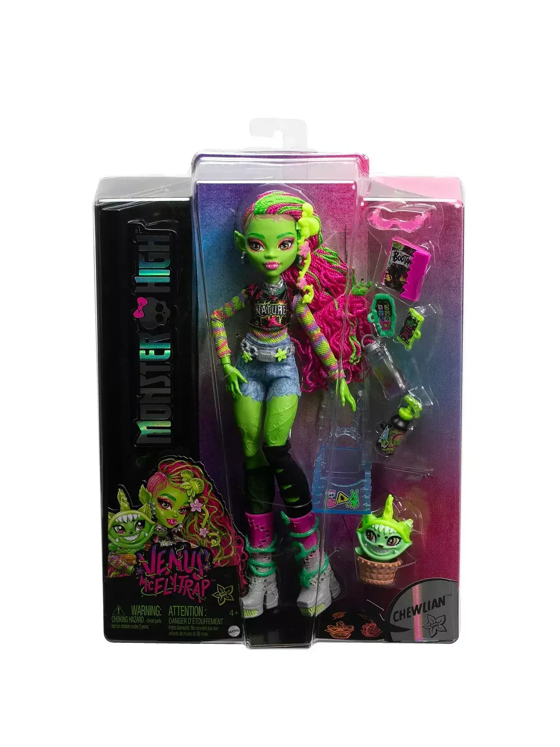 Monster High Venus McFlytrap Fashion Doll with Pet "Chewlian" - Jaiman Toys