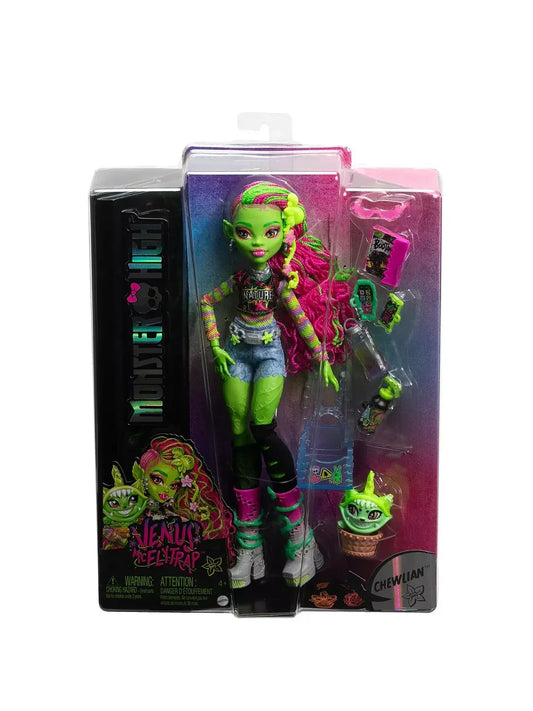 Monster High Venus McFlytrap Fashion Doll with Pet "Chewlian" - Jaiman Toys