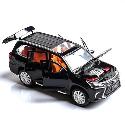 Lexus 1:24 Alloy Metal Pull Back Die-Cast Car – Off-Road in Luxury SUV Model Openable Doors with Realistic Sound & Light
