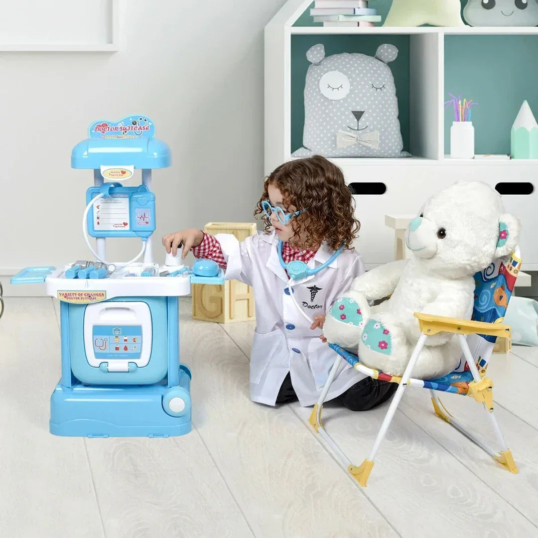 Doctor Play Set Trolley for Kids (29 Pieces) | Medical Kit with Tools & Wheels