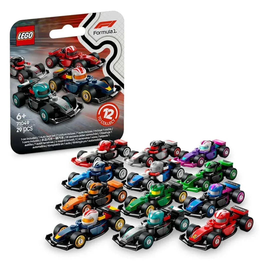 LEGO 71049 F1 Collectible Race Cars  Pack of 12 (Complete Set) Mini F1 Vehicles with Helmets (Ages 6+) - Jaiman Toys