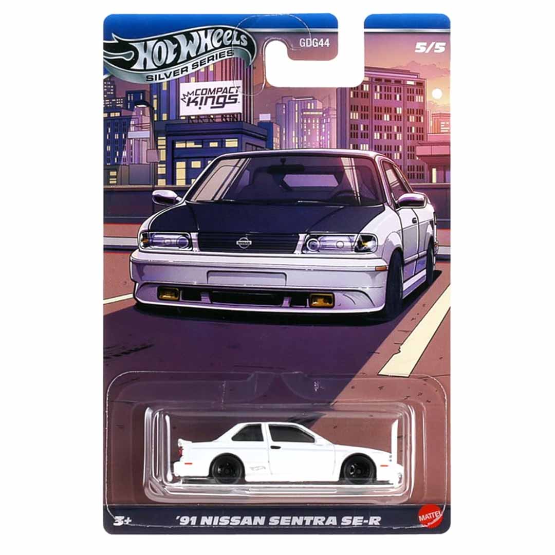 Hot Wheels Silver Series '91 Nissan Sentra SE-R Diecast Car | Compact Kings 1:64 Scale Collector Model