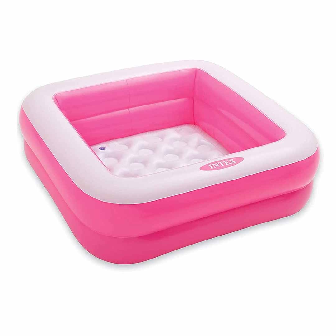 Intex 57100 Inflatable Square Swimming Pool 34" x 34" x 10" – Kids & Family Outdoor Garden Pool for Summer Water Fun