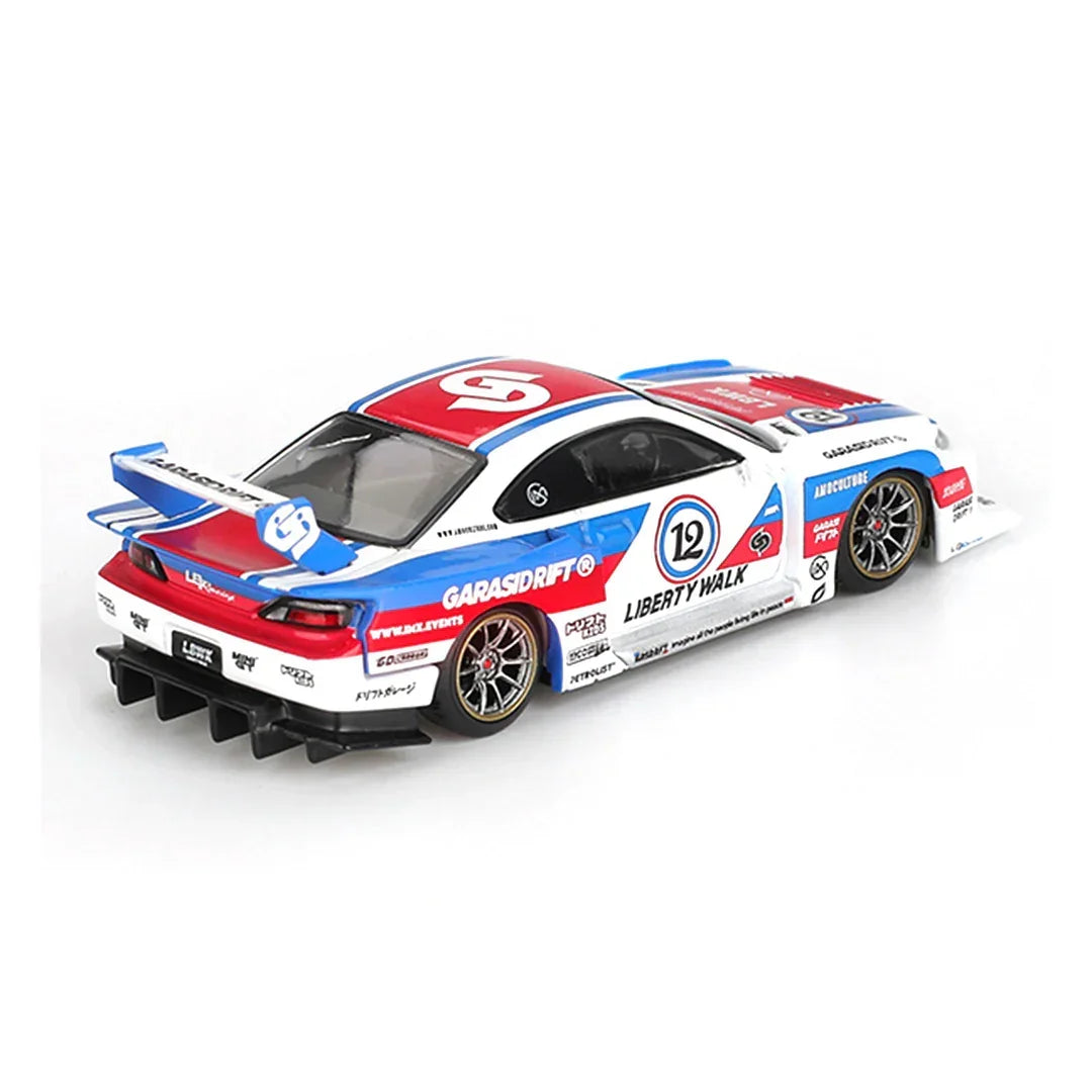 Mini GT 1:64 Aston Martin AMR24 #14 F1 2024 + Nissan LBWK S15 Silvia SB Super Diecast Model Combo