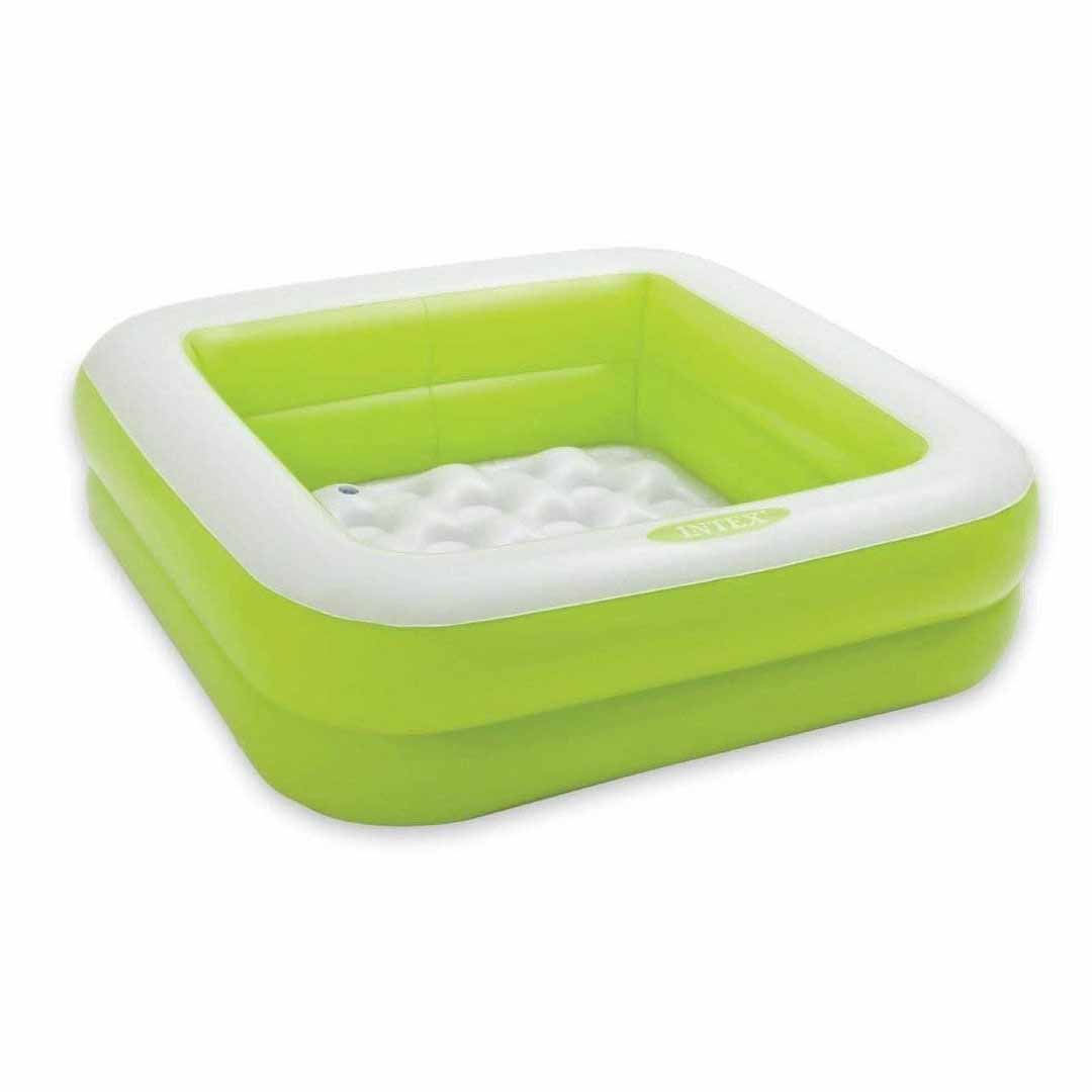 Intex 57100 Inflatable Square Swimming Pool 34" x 34" x 10" – Kids & Family Outdoor Garden Pool for Summer Water Fun