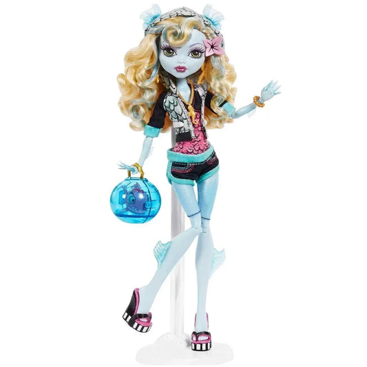 Monster High Lagoona Blue Reproduction Doll (10.5 in) Wearing Original Fashion &amp; Shoes, with Pet, Doll Stand &amp; Accessories, Gift for Collectors - Jaiman Toys