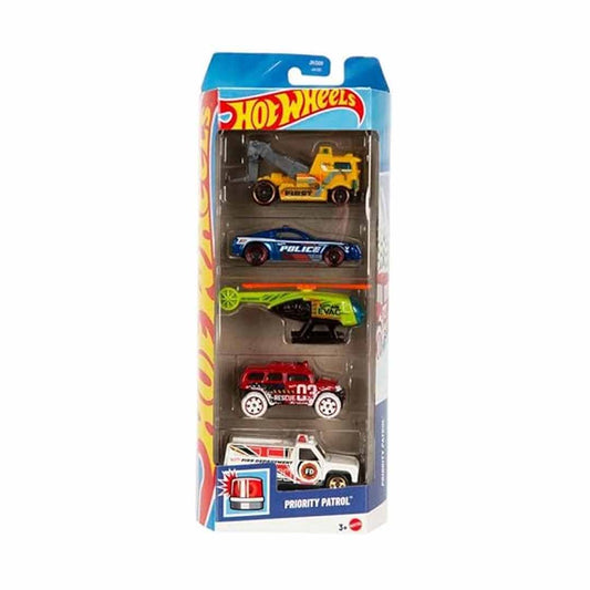 Hot Wheels 2026 Priority Patrol Pack of 5 Die-Cast Cars – Mustang GT Concept, Rapid Responder & More | Multi-Color