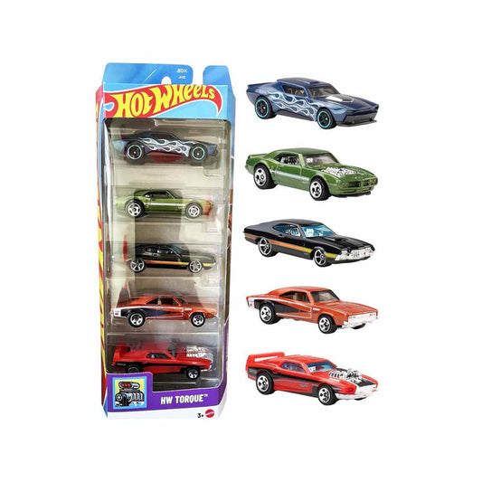 Hot Wheels 2026 HW Torque Pack of 5 Die-Cast Cars – Ford Gran Torino, Dodge Charger, Pontiac Firebird & More | Multi-Color