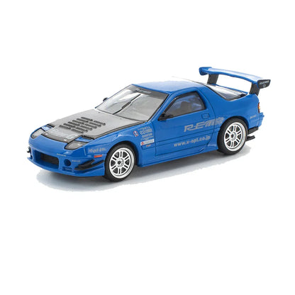 Pop Race 1:64 Mazda RX-7 FC3S RE-Amemiya Blue | JDM Diecast Model Car