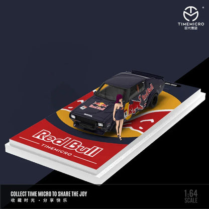 Time Micro 1:64 Nissan Skyline Hakosuka Red Bull Livery Diecast Model with Display Base & Figure