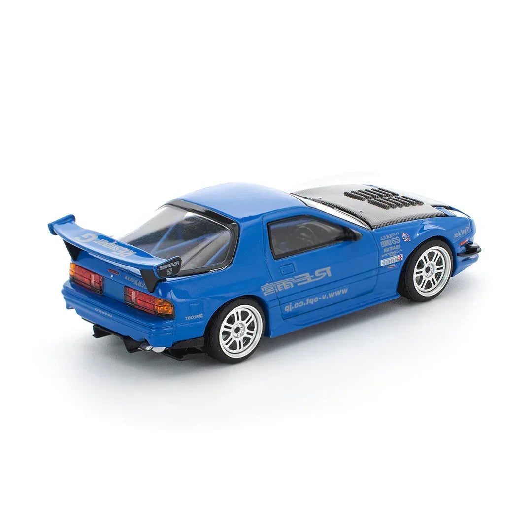 Pop Race 1:64 Mazda RX-7 FC3S RE-Amemiya Blue | JDM Diecast Model Car