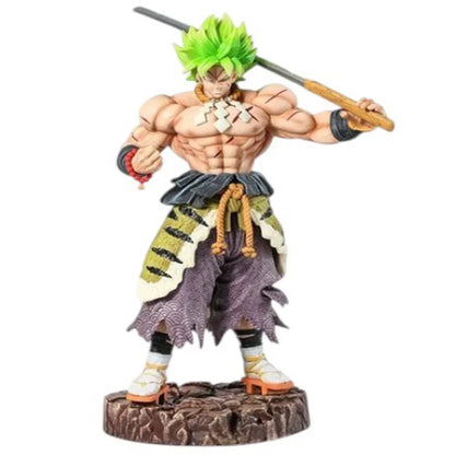 Dragon Ball Z Super Saiyan Broly Anime Ultimate Action Figure Statue 36cm – Green Hair Battle Edition Statue with Sword & Base – Collectible Action Model Toy HW - Jaiman Toys