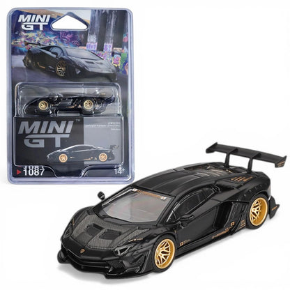 Mini GT 1:64 Scale #1887 LB★WORKS Lamborghini Aventador Limited Edition Matte Black Diecast Car