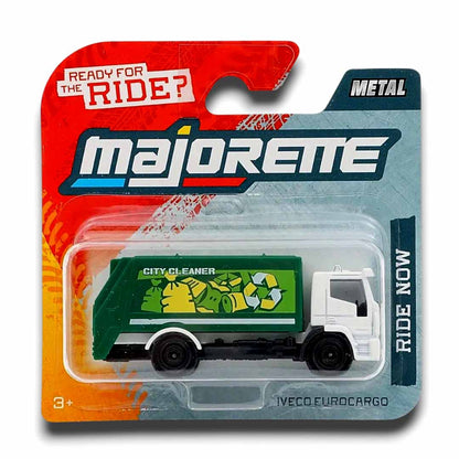 Majorette 1:64 Iveco Eurocargo City Cleaner Garbage Truck – Die-Cast Metal Collector Edition