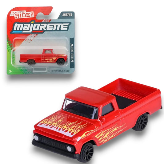 Majorette 1:64 Chevrolet C10 Flame Pickup Truck – Die-Cast Metal Collector Edition