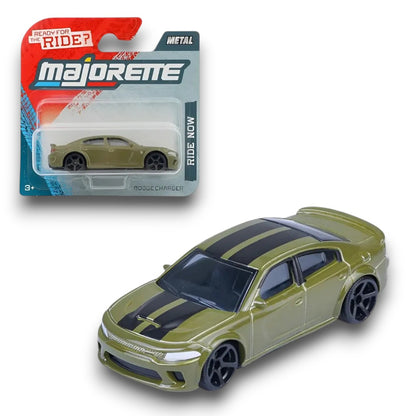 Majorette 1:64 Dodge Charger – Die-Cast Metal Collector Edition Muscle Car (Olive Green)
