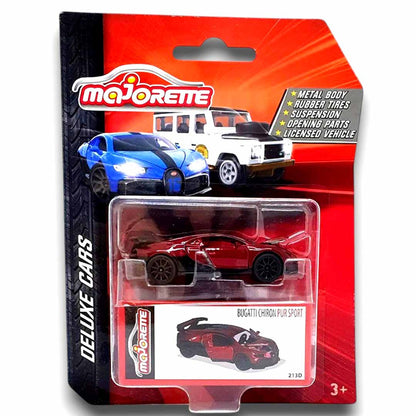 Majorette 1:64 Bugatti Chiron Pur Sport Red – Deluxe Cars Die-Cast Collector Model