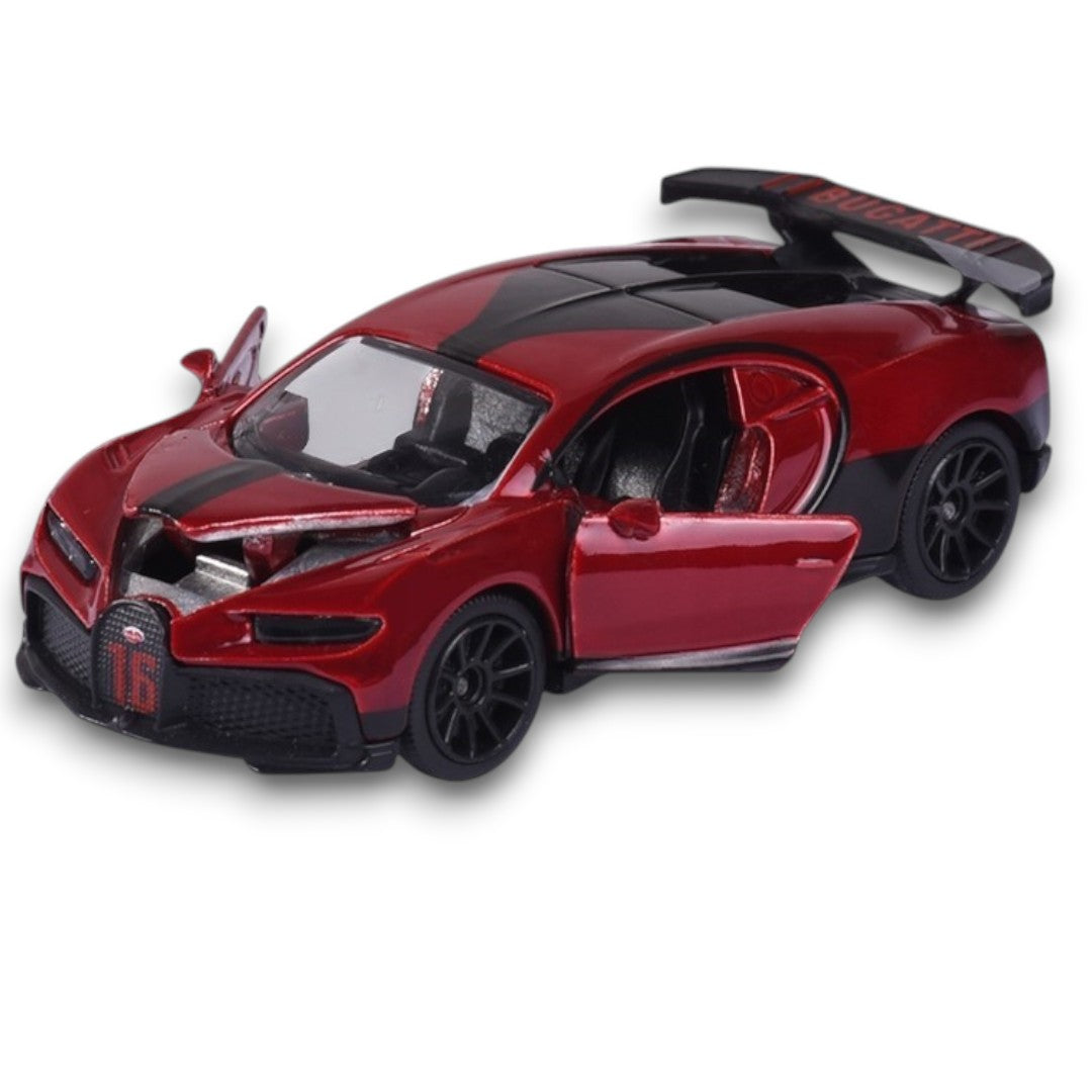 Majorette 1:64 Bugatti Chiron Pur Sport Red – Deluxe Cars Die-Cast Collector Model