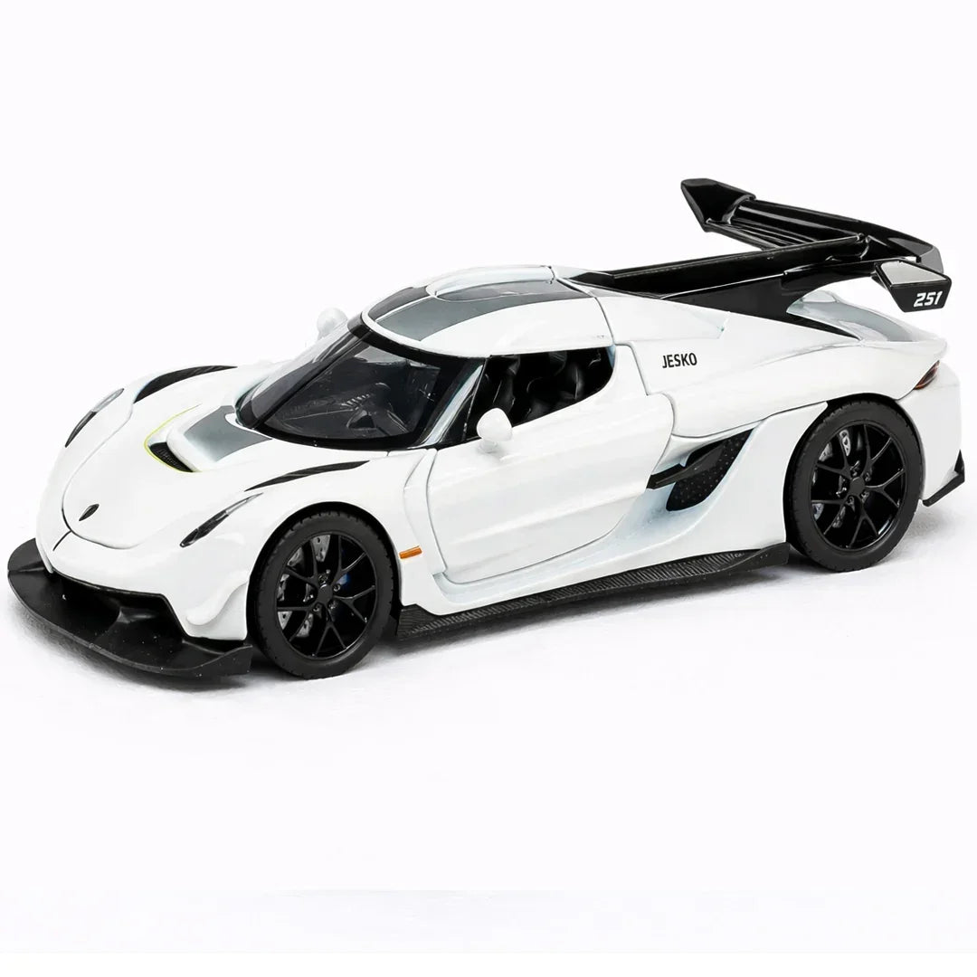 JOY JUNCTION 1:32 Diecast Supercar Toy Car with Opening Doors & Bonnet – Premium Metal Model in Orange, White & Black