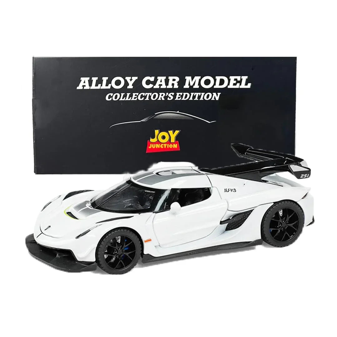 JOY JUNCTION 1:32 Diecast Supercar Toy Car with Opening Doors & Bonnet – Premium Metal Model in Orange, White & Black