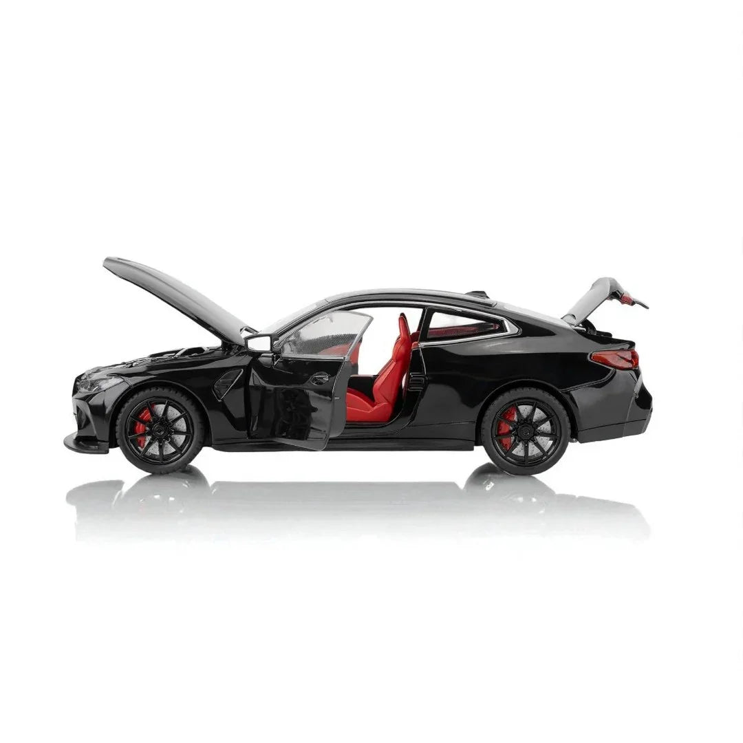 Joy Junction 1:24 BMW M4 Die-Cast Car Model – Black Finish | Openable Doors, Pull-Back Action, Lights & Sound (JJ267) - Jaiman Toys
