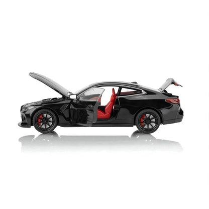 Joy Junction 1:24 BMW M4 Die-Cast Car Model – Black Finish | Openable Doors, Pull-Back Action, Lights & Sound (JJ267) - Jaiman Toys