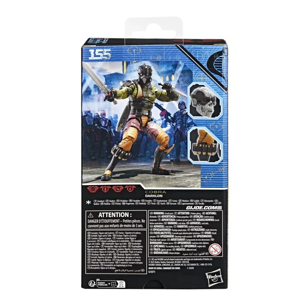 G.I. Joe Classified Series #155 Darklon 6-Inch Action Figure with 6 Accessories – Collectible - Jaiman Toys