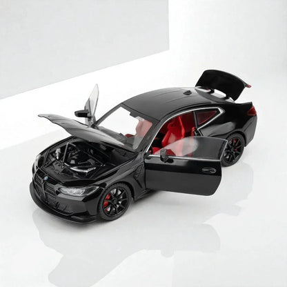 Joy Junction 1:24 BMW M4 Die-Cast Car Model – Black Finish | Openable Doors, Pull-Back Action, Lights & Sound (JJ267) - Jaiman Toys
