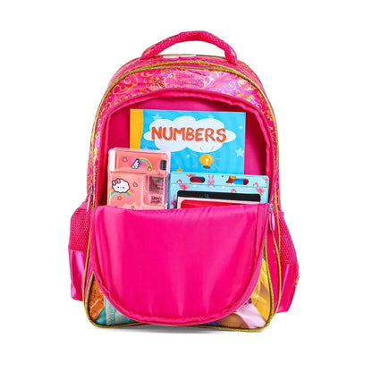 STRIDERS Disney Princess Premium School Backpack Pink and Gold - 16 inches - Jaiman Toys