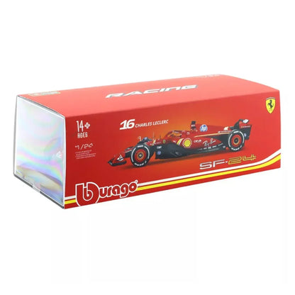Bburago 1:24 Ferrari SF-24 #16 Charles Leclerc 2024 F1 Diecast Model Car – Official Licensed Formula 1 Replica