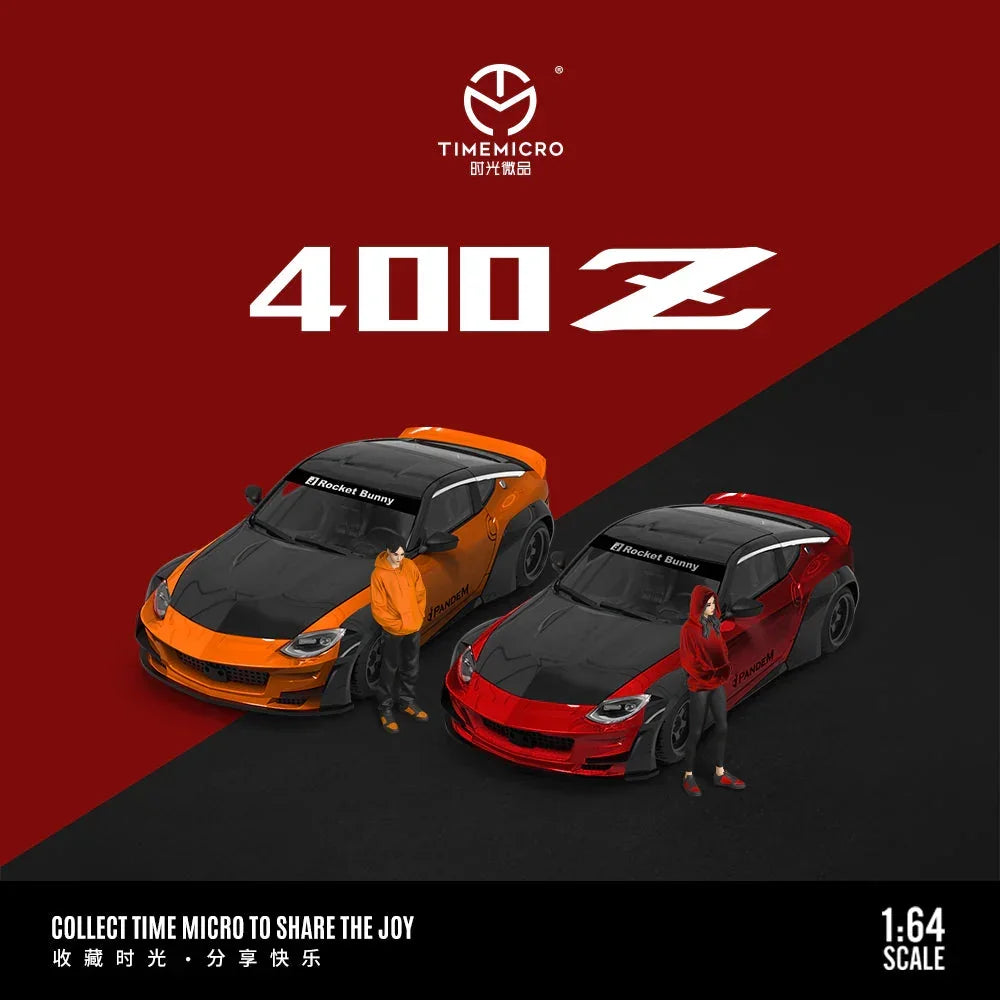 Time Micro 1:64 Nissan 400Z Metallic /Black/Orange – Rocket Bunny Pandem