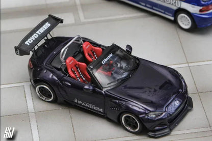 Street Weapon 1:64 Pandem  MX-5 Roadster Metalic Purple Diecast Car Model