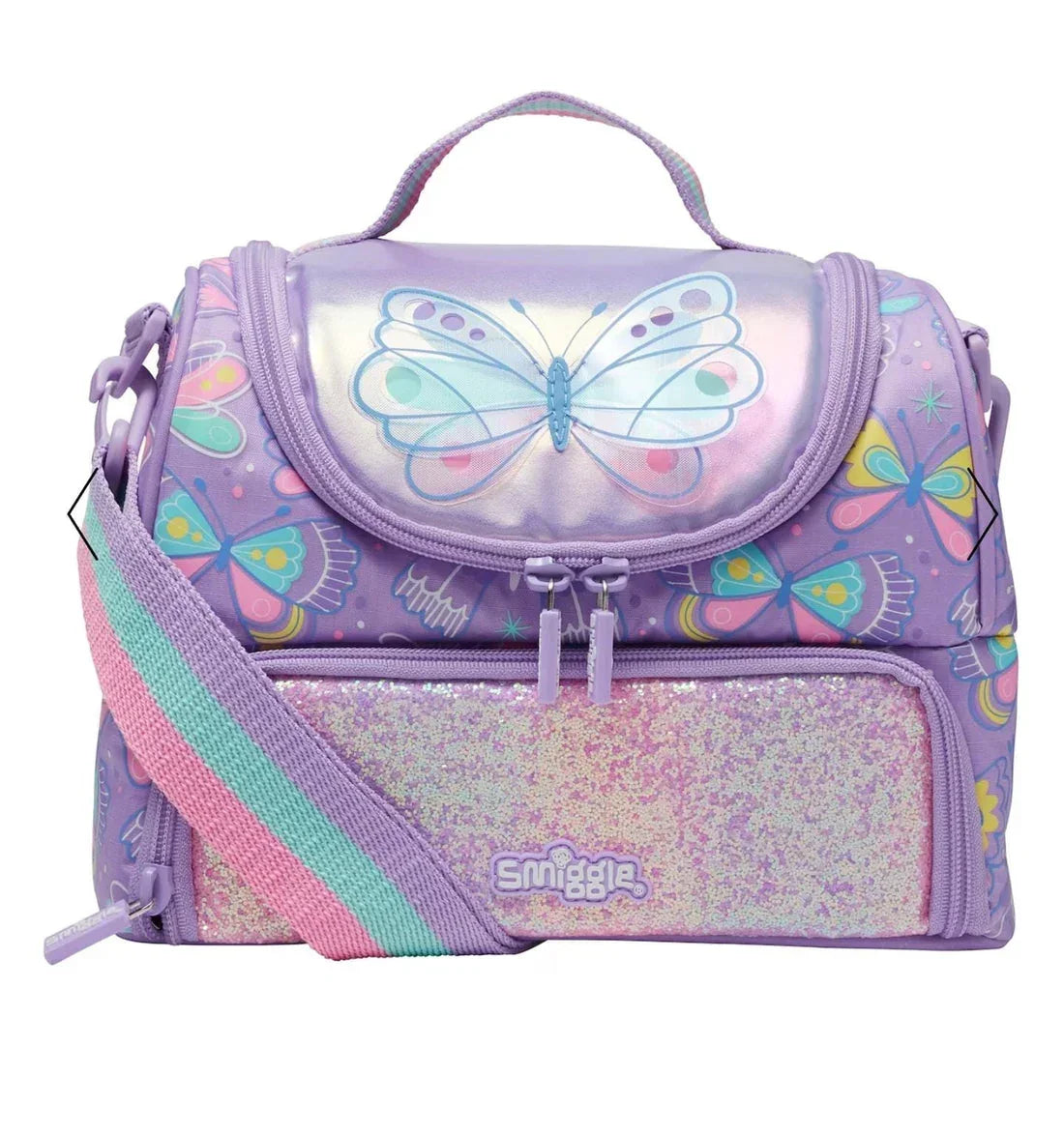Smiggle Lunch Bag : Butterfly Double Decker 7 Inch For Kids - Jaiman Toys