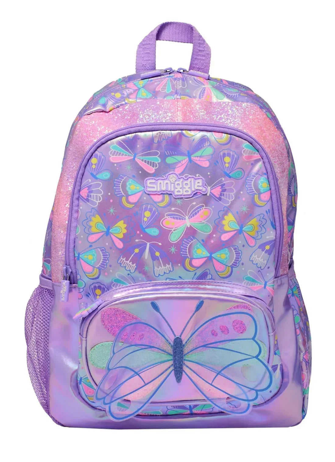 Smiggle School Bag : Butterfly Colorful & Stylish 16 Inch Backpack for Kids - Jaiman Toys