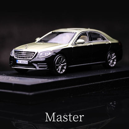 Master 1:64 Mercedes-Benz S-Class S450 (W222) Diecast Model Car – Black & Gold | Display Case