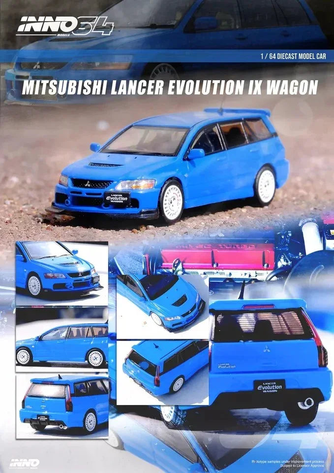 INNO64 1/64 Die-Cast MITSUBISHI LANCER EVOLUTION IXWAGON BLUE - Jaiman Toys