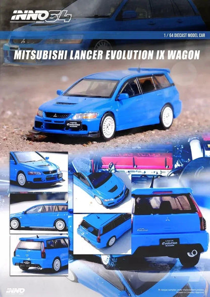 INNO64 1/64 Die-Cast MITSUBISHI LANCER EVOLUTION IXWAGON BLUE - Jaiman Toys