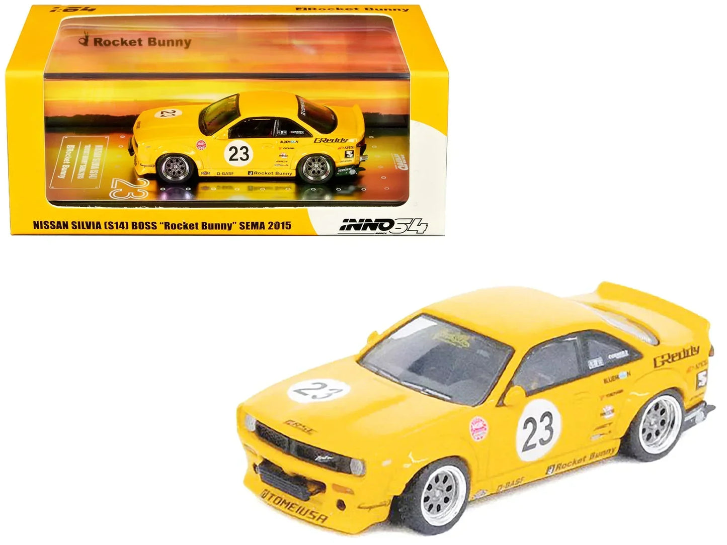 INNO64 1/64 Die-Cast NISSAN SILVIA (S14) BOSS "ROCKET BUNNY" SEMA 2015 BUNNY" SEMA 2015 - Jaiman Toys