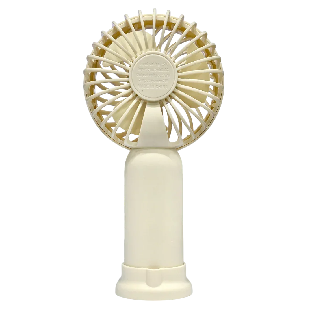 Mint Milk Peach Desktop Fan Mini Handheld Small Fan for Home, School USB Rechargeable & Portable Fan (Cream) - Jaiman Toys