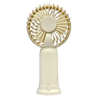 Mint Milk Peach Desktop Fan Mini Handheld Small Fan for Home, School USB Rechargeable & Portable Fan (Cream) - Jaiman Toys