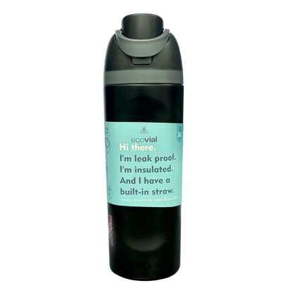 Ecovial 19 OZ - Vacuum Bottle Sip n Swig 570 ML (Black) - Jaiman Toys