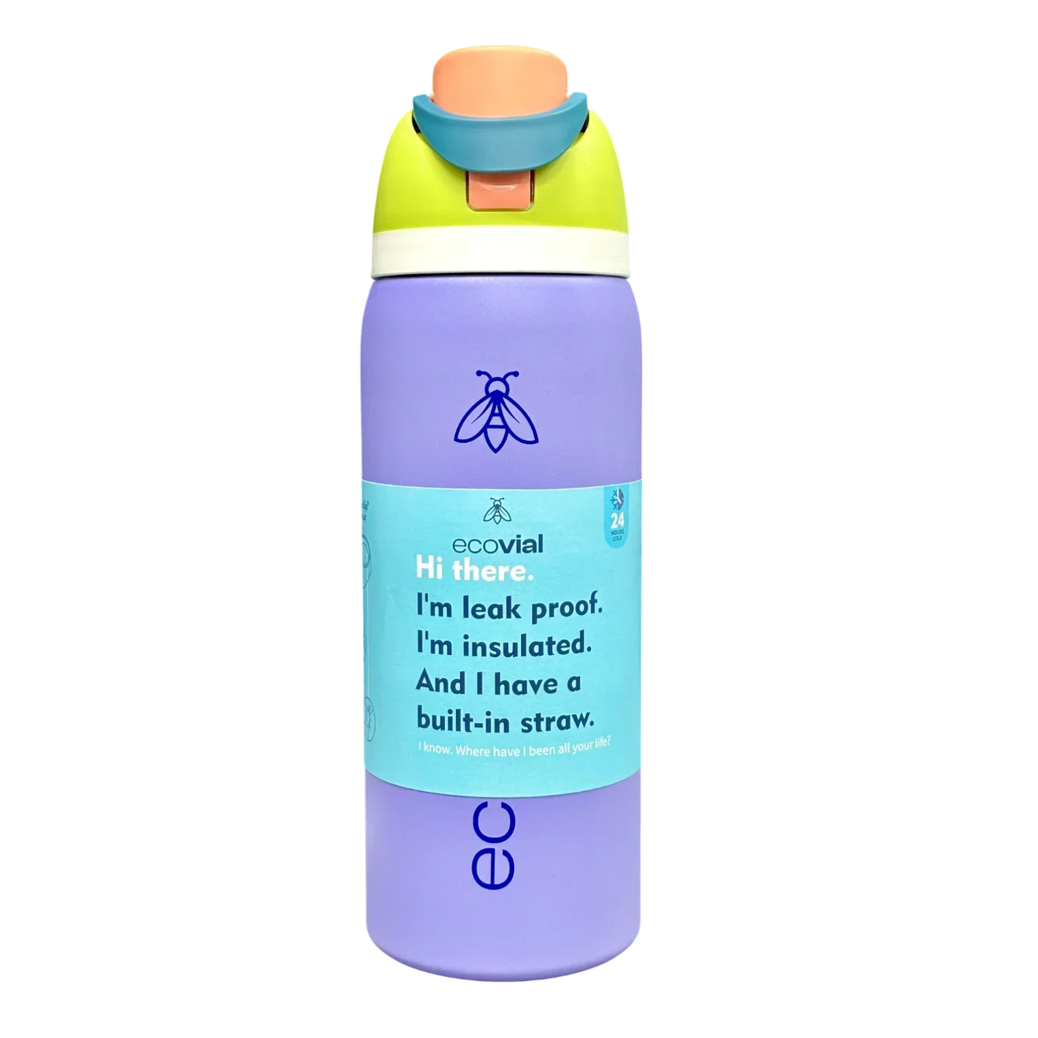 Ecovial 32 OZ - Vacuum Bottle Sip n Swig 960 ML (Purple) - Jaiman Toys
