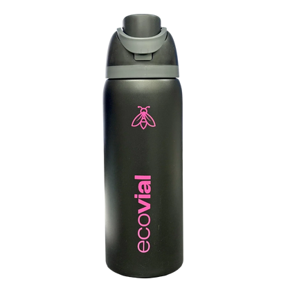 Ecovial 32 OZ - Vacuum Bottle Sip n Swig 960 ML (Black) - Jaiman Toys